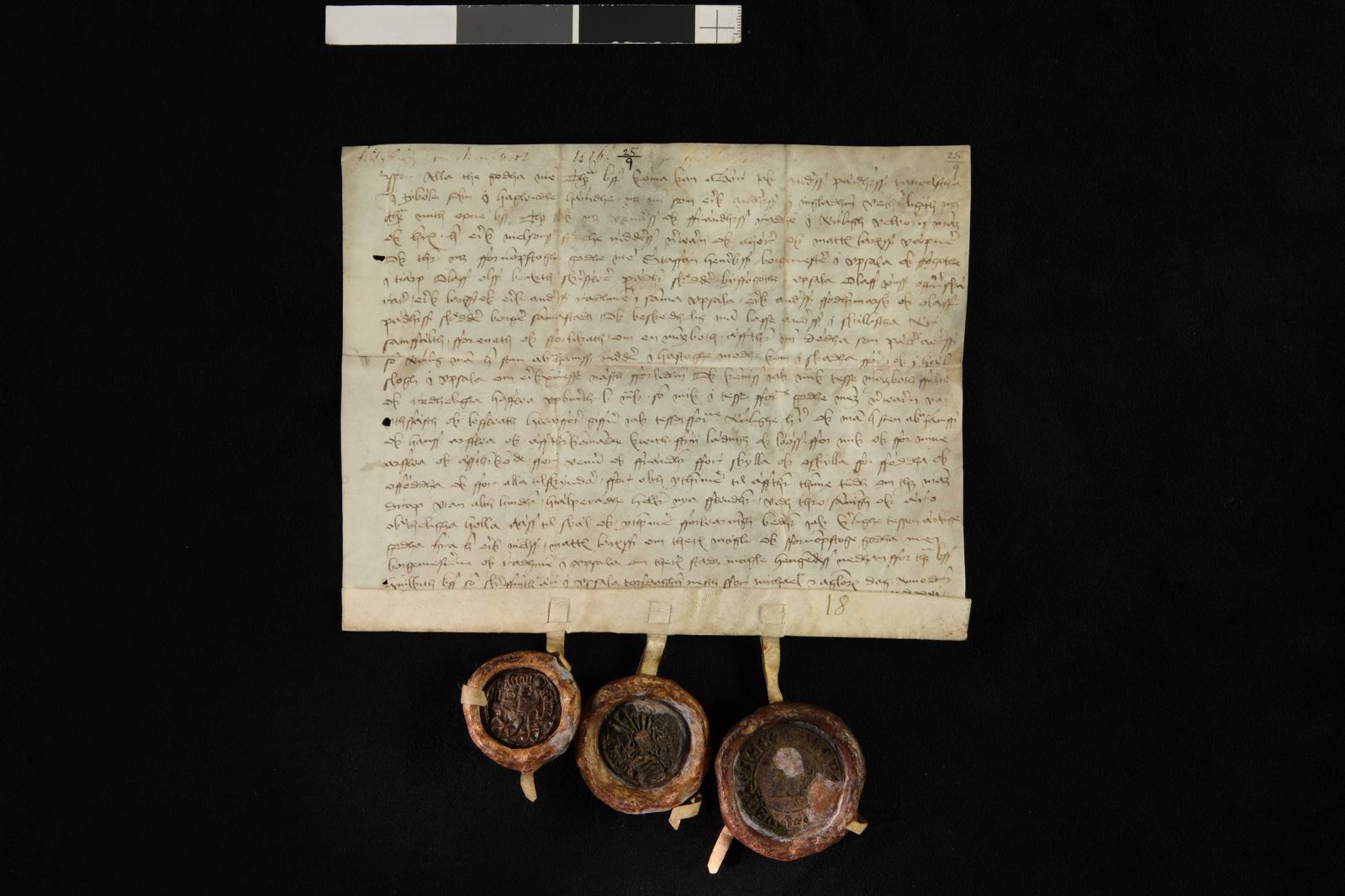 Tidningssida ur Svenskt Diplomatarium, 1516-09-25