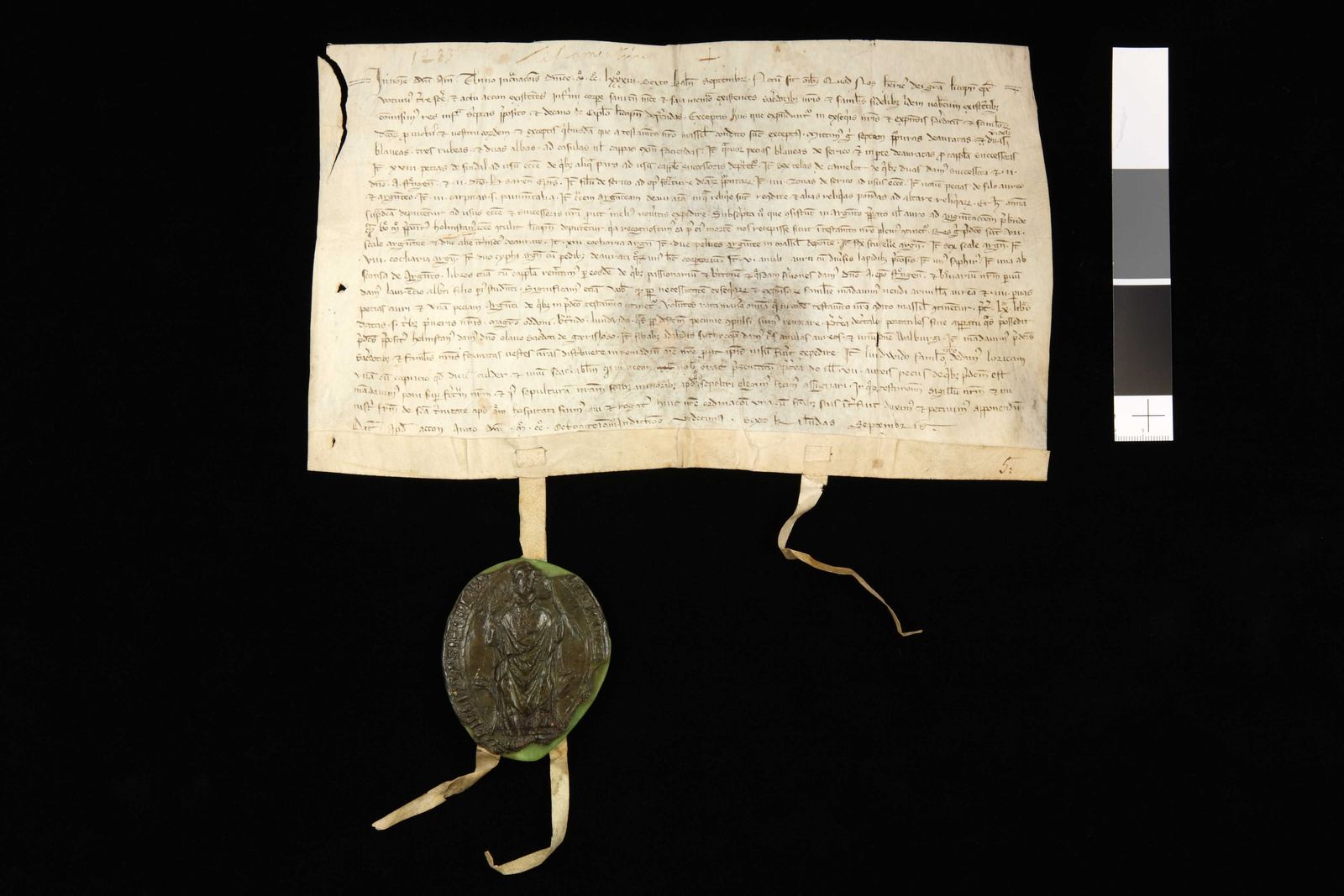 Tidningssida ur Svenskt Diplomatarium, 1283-08-27