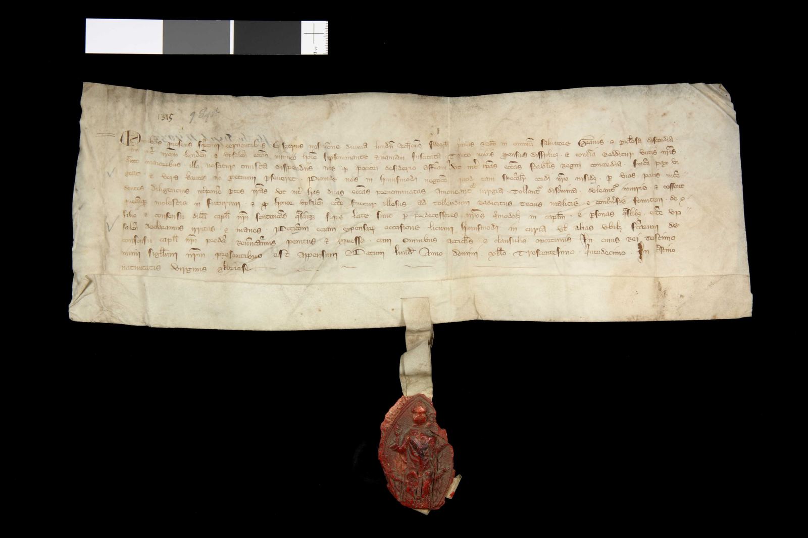 Tidningssida ur Svenskt Diplomatarium, 1315-09-09