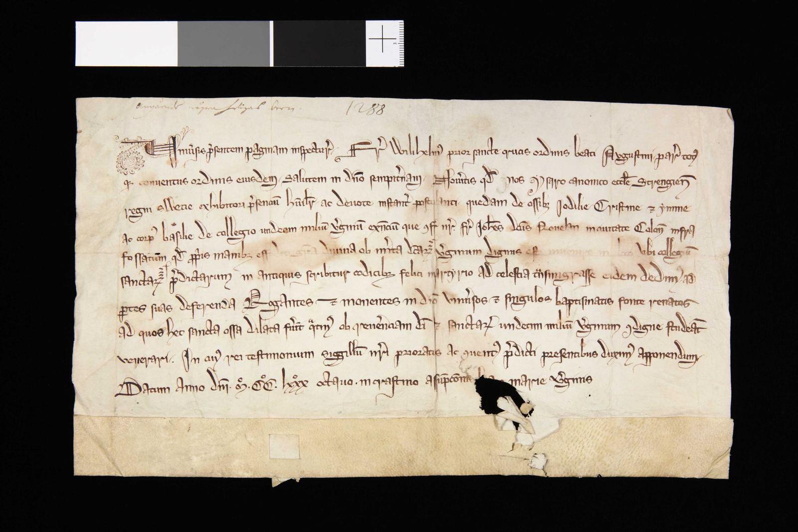 Tidningssida ur Svenskt Diplomatarium, 1288-08-16