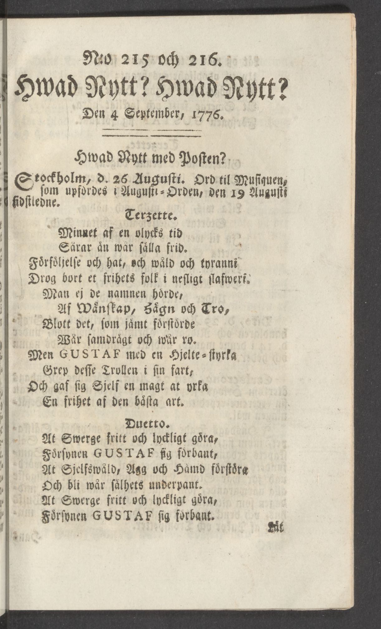 Tidningssida ur HWAD NYTT?, 1776-09-04