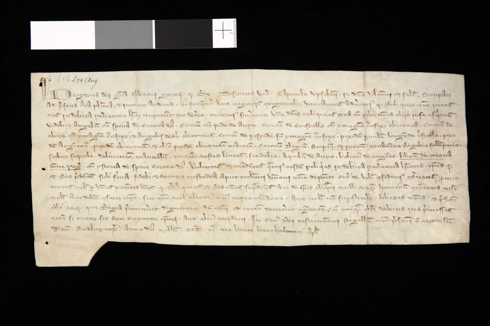 Tidningssida ur Svenskt Diplomatarium, 1311-08-24