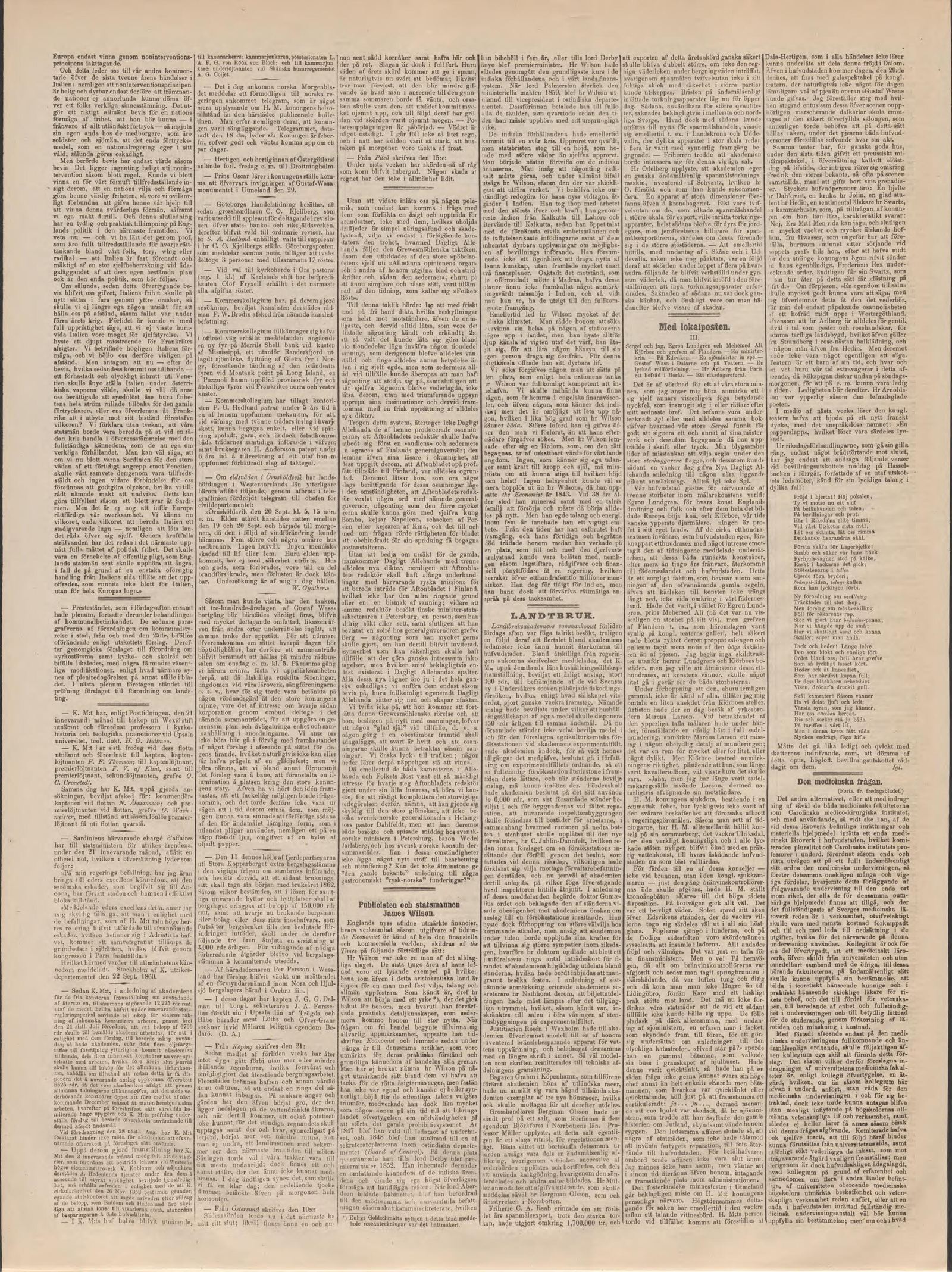 Tidningssida ur Aftonbladet, 1860-09-24