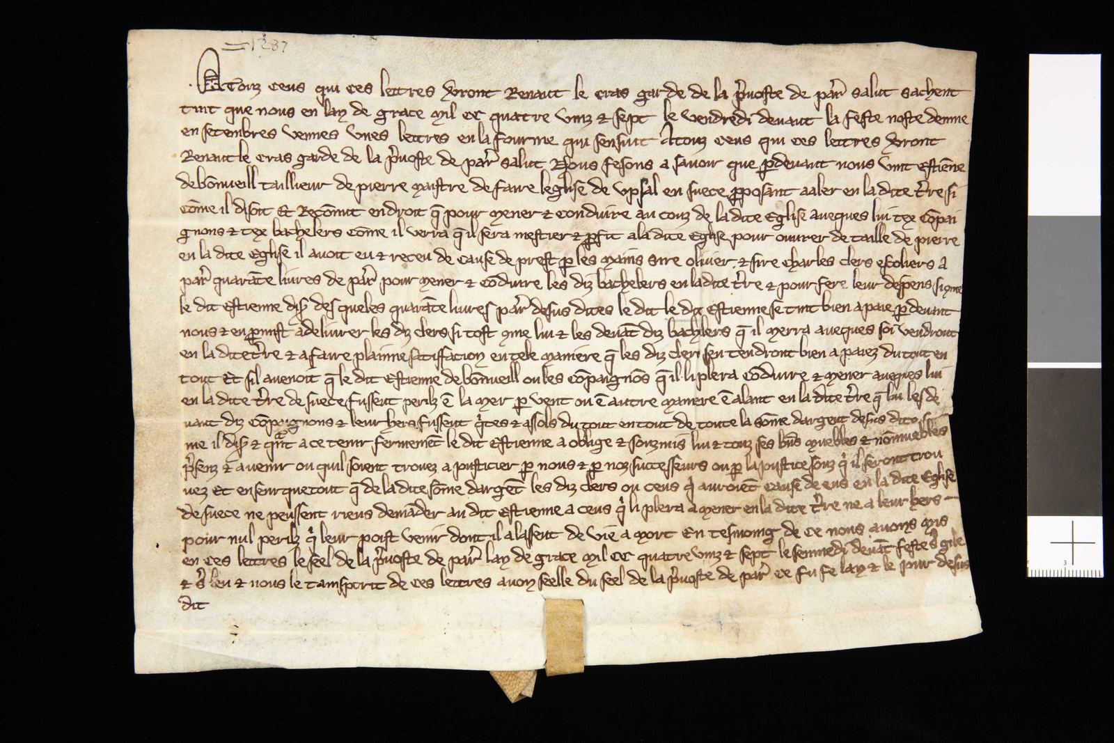 Tidningssida ur Svenskt Diplomatarium, 1287-09-05