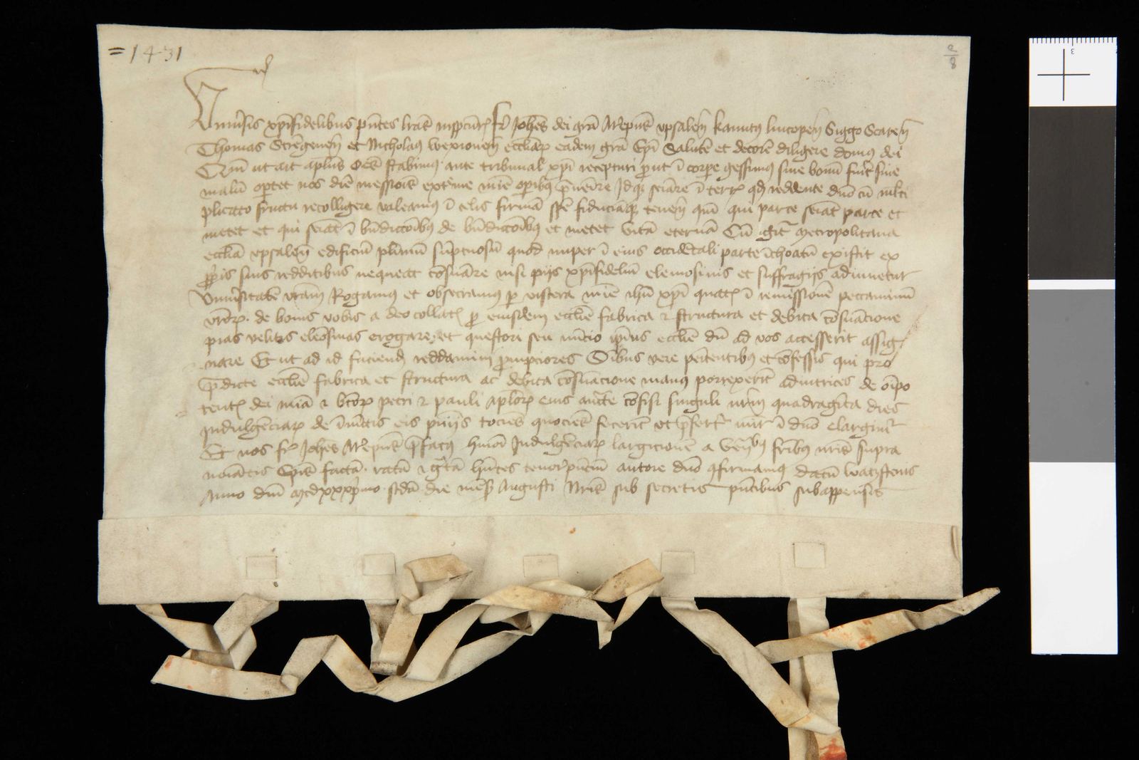 Tidningssida ur Svenskt Diplomatarium, 1431-08-02