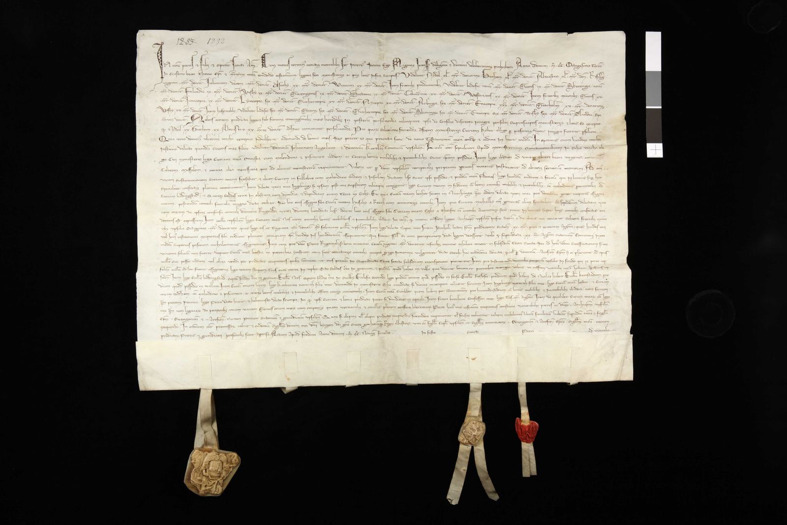 Tidningssida ur Svenskt Diplomatarium, 1292-08-01