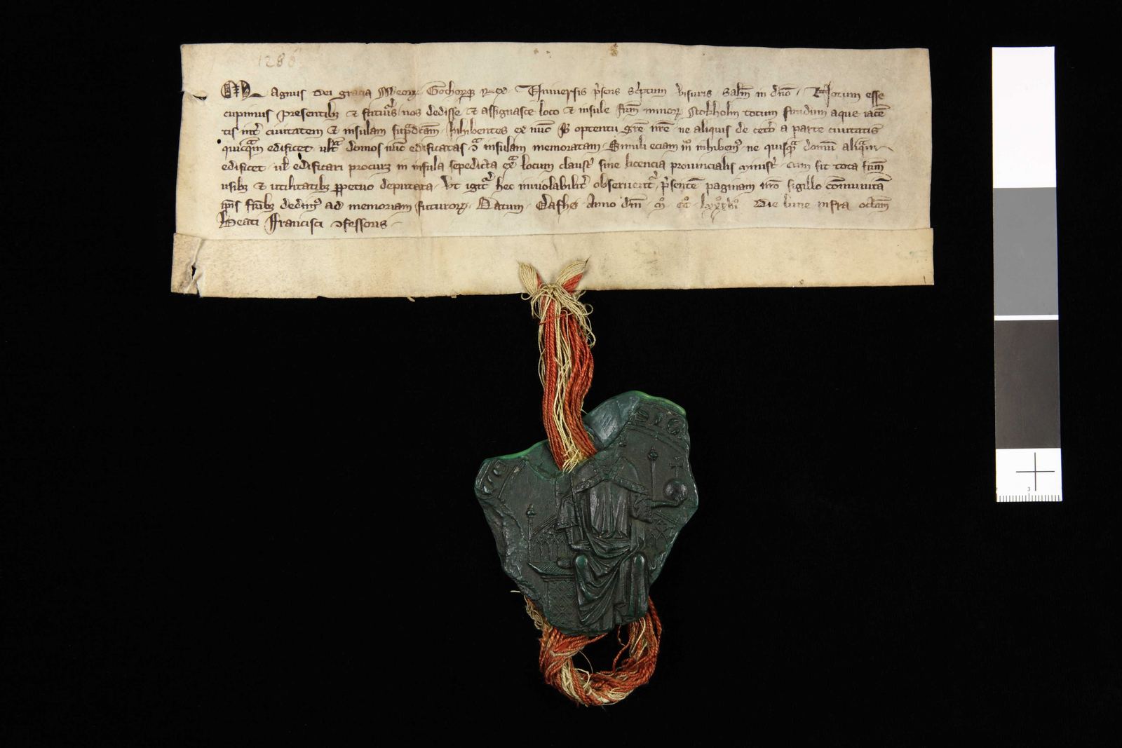 Tidningssida ur Svenskt Diplomatarium, 1286-10-07