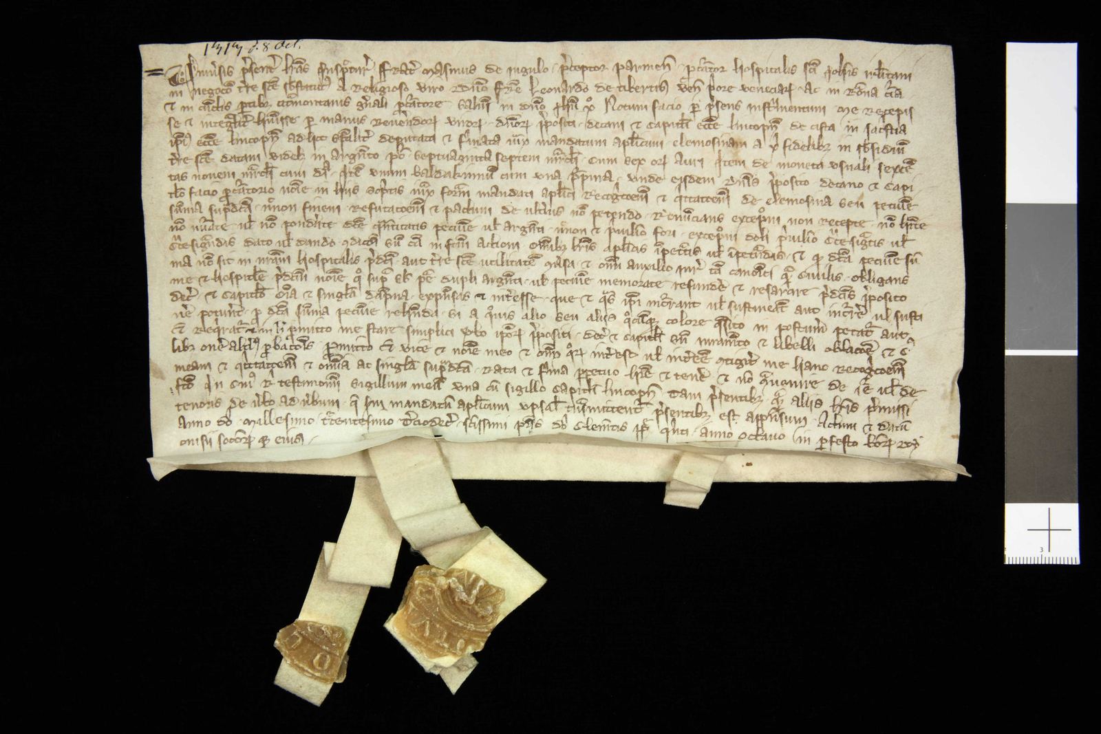 Tidningssida ur Svenskt Diplomatarium, 1313-10-08