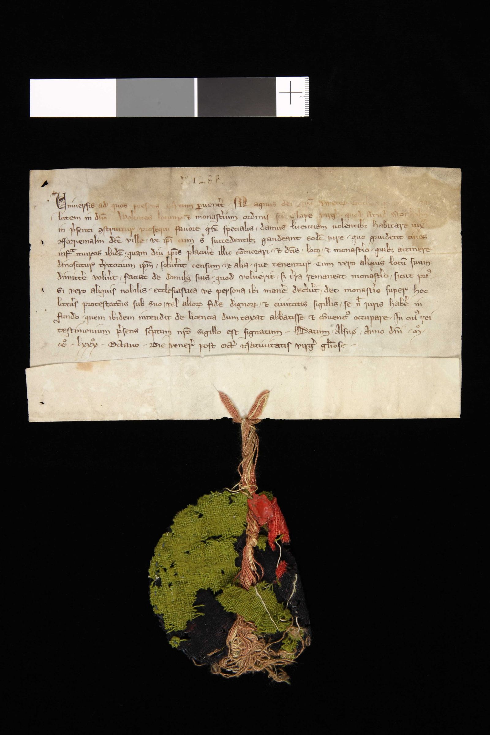 Tidningssida ur Svenskt Diplomatarium, 1288-09-17