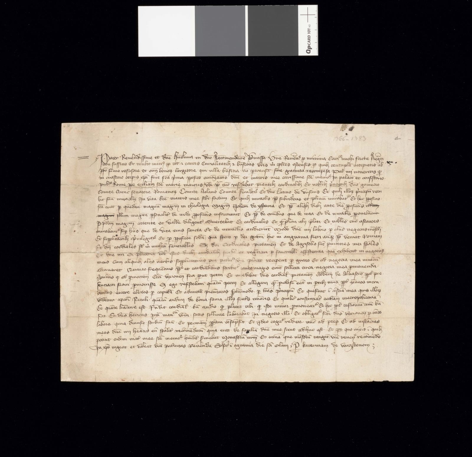 Tidningssida ur Svenskt Diplomatarium, 1377-07-29