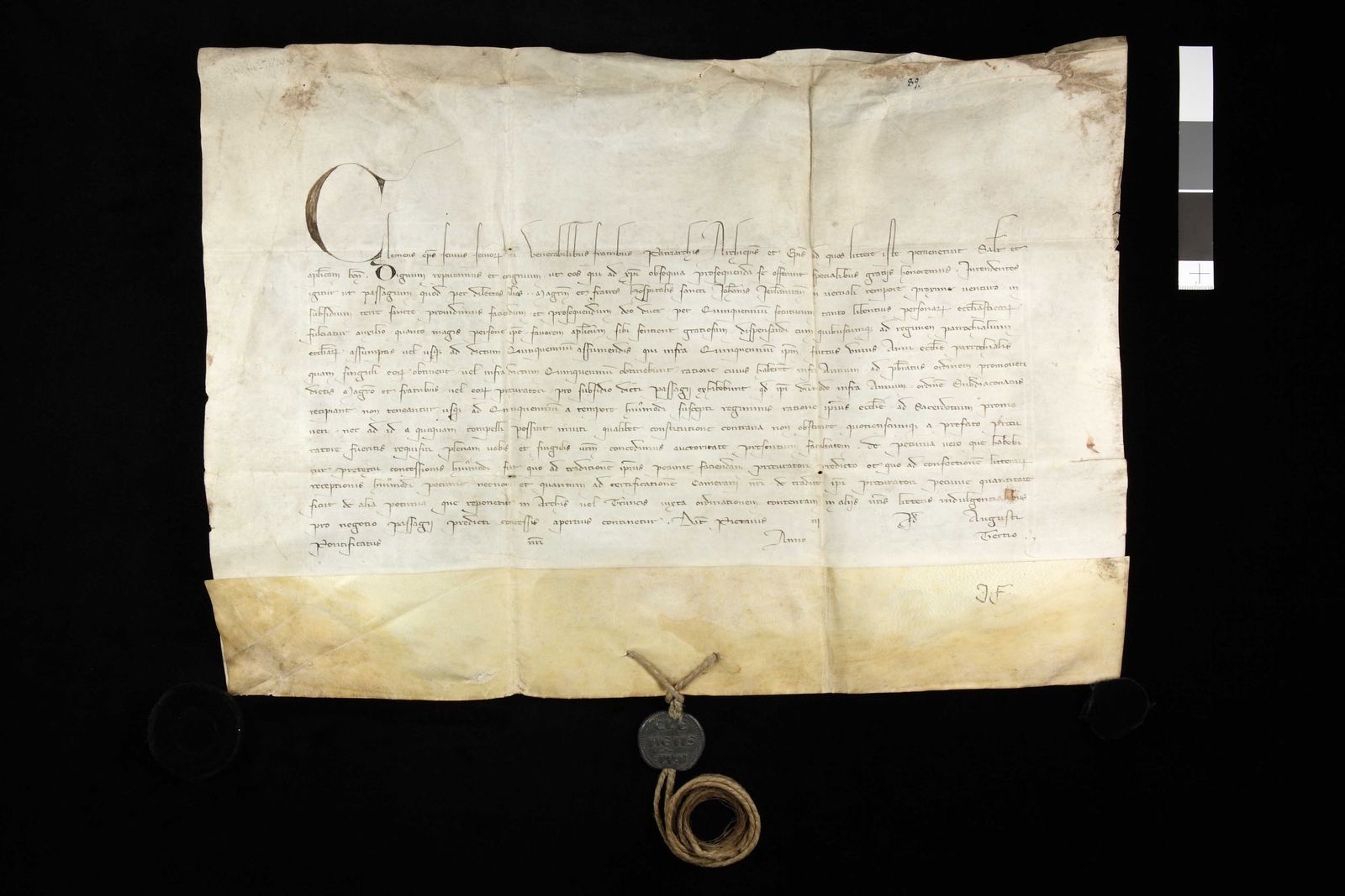 Tidningssida ur Svenskt Diplomatarium, 1308-08-11