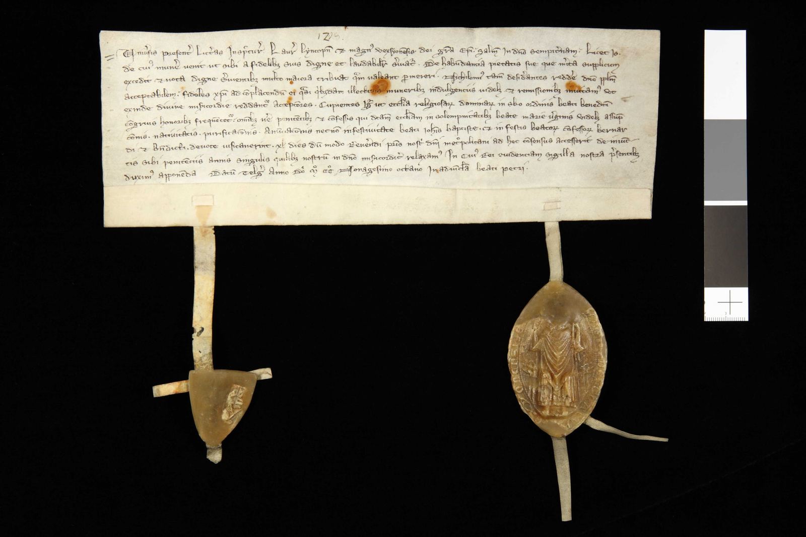 Tidningssida ur Svenskt Diplomatarium, 1298-08-01
