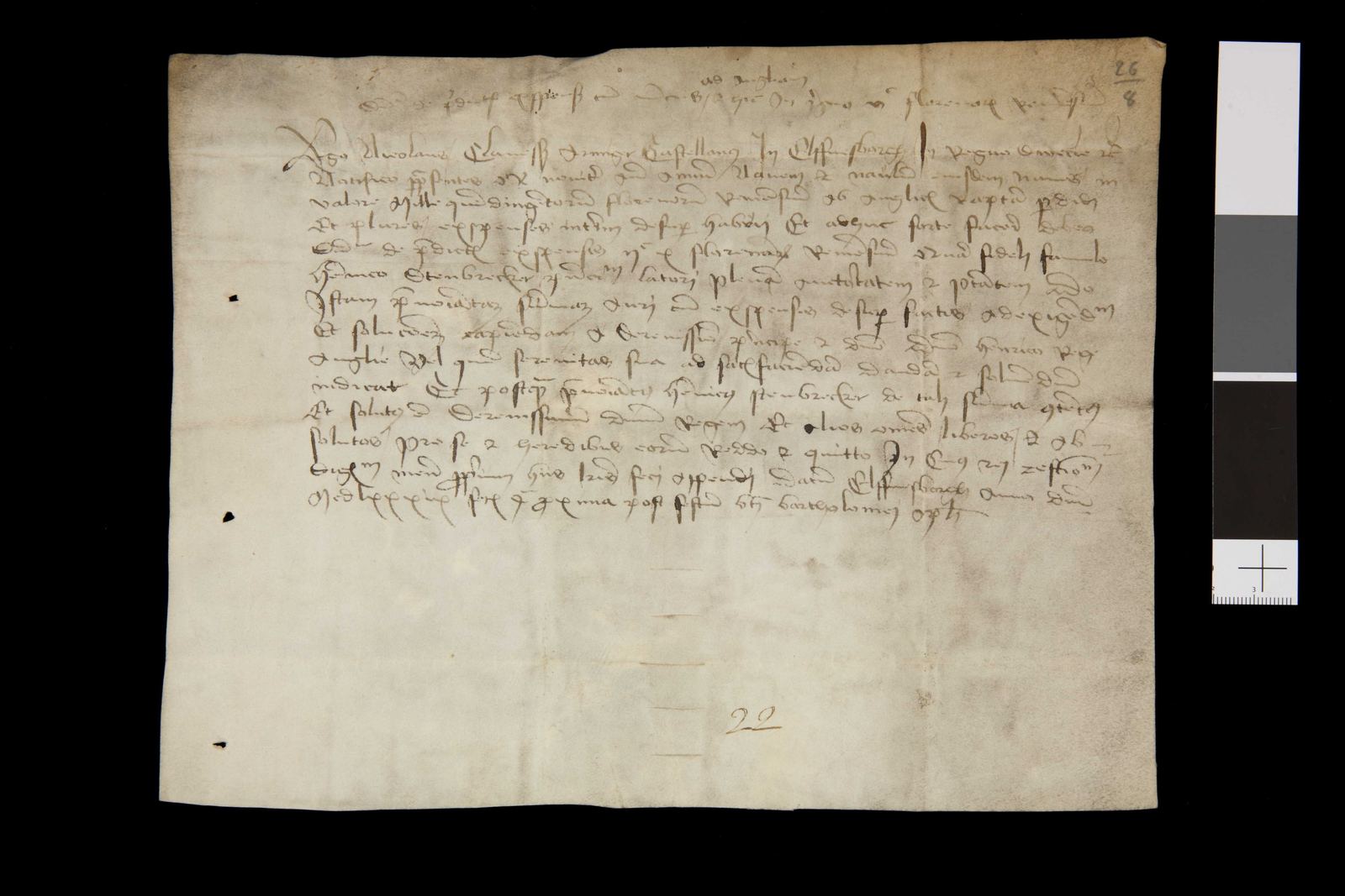 Tidningssida ur Svenskt Diplomatarium, 1489-08-26