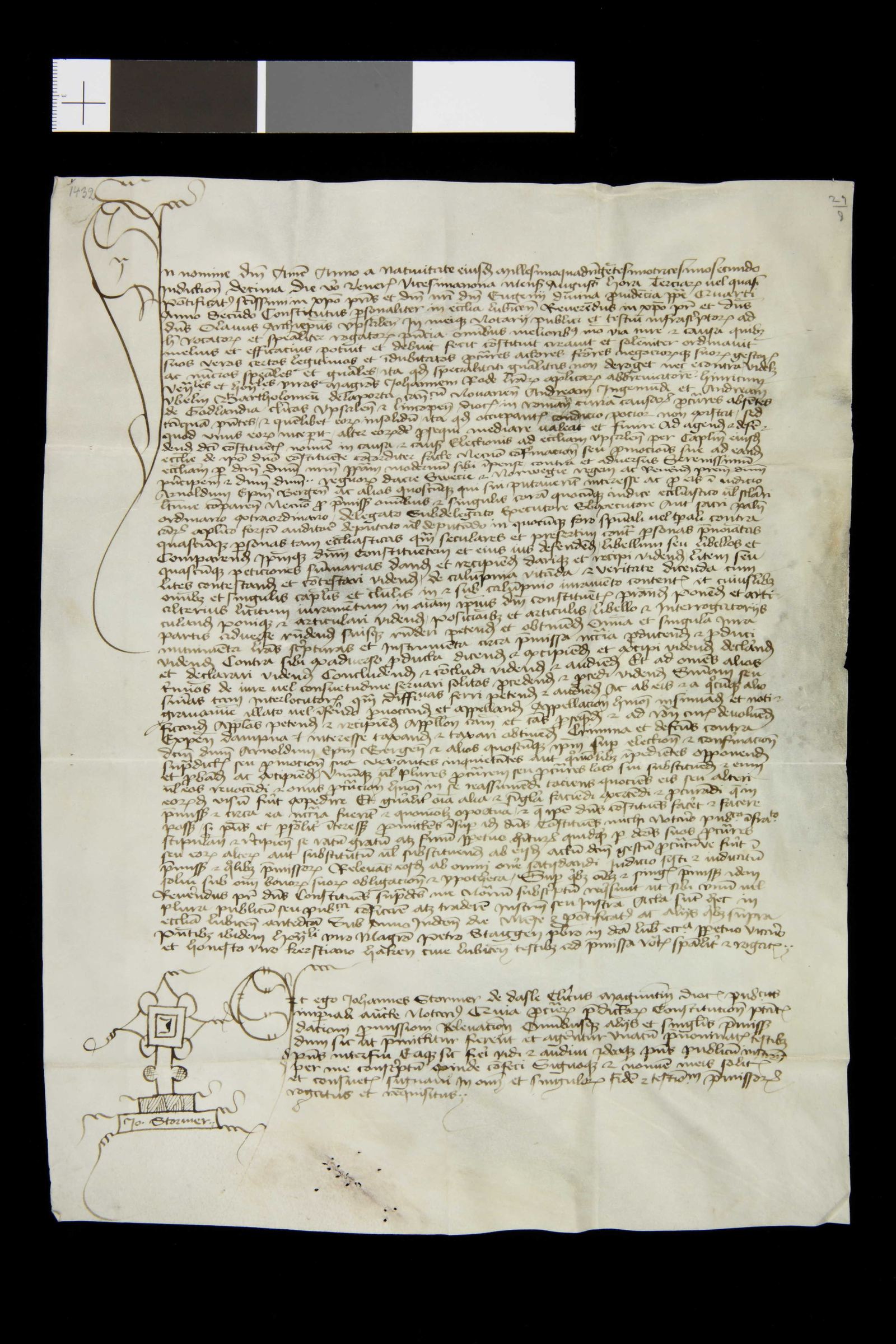 Tidningssida ur Svenskt Diplomatarium, 1432-08-29