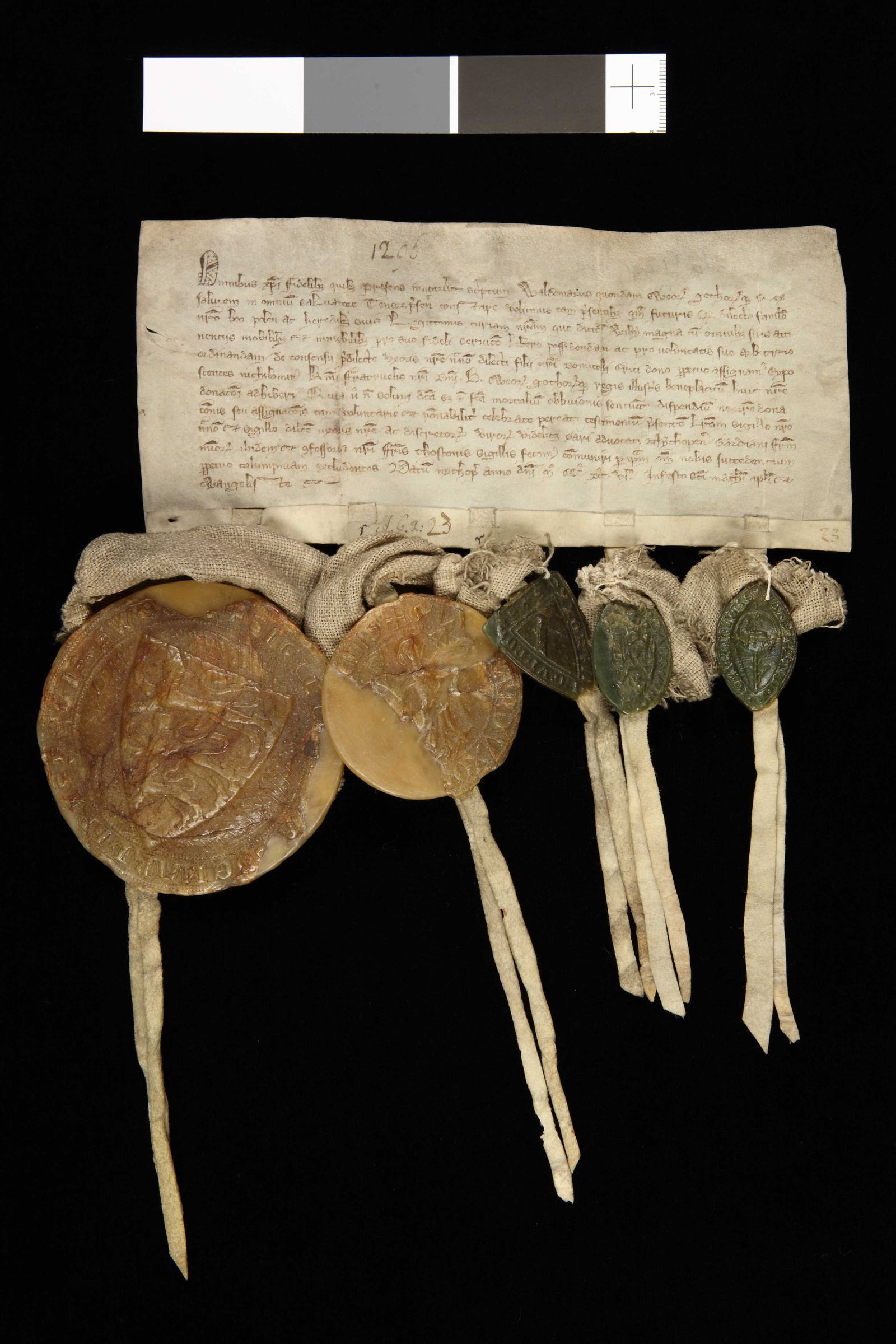 Tidningssida ur Svenskt Diplomatarium, 1296-09-21