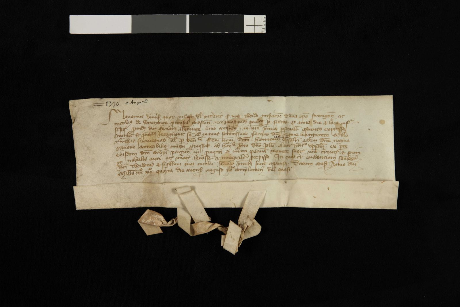 Tidningssida ur Svenskt Diplomatarium, 1390-08-04
