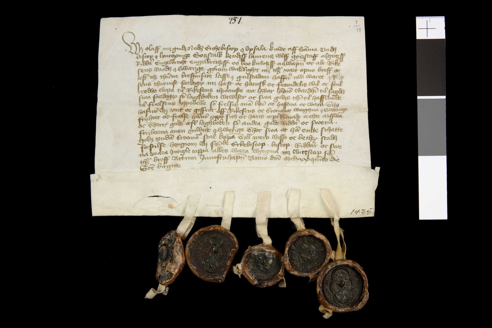 Tidningssida ur Svenskt Diplomatarium, 1435-10-07
