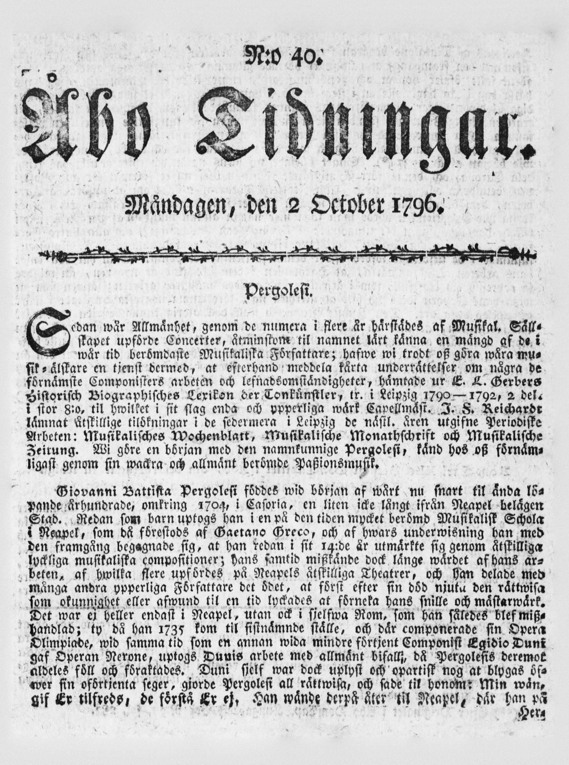 Tidningssida ur ÅBO TIDNINGAR, 1796-10-03