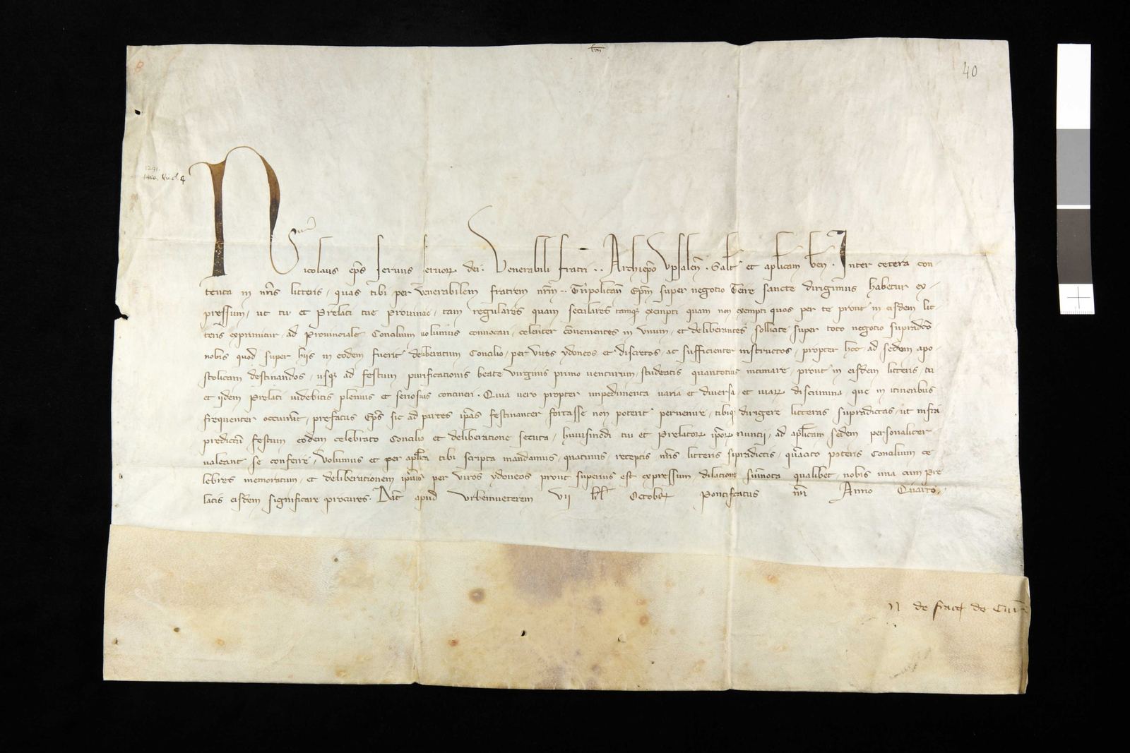 Tidningssida ur Svenskt Diplomatarium, 1291-09-25