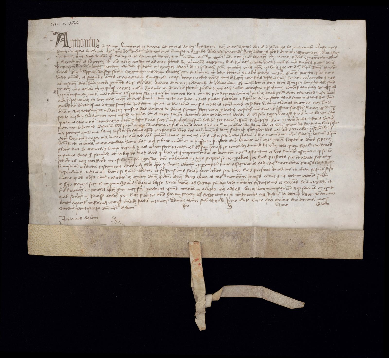 Tidningssida ur Svenskt Diplomatarium, 1382-10-10