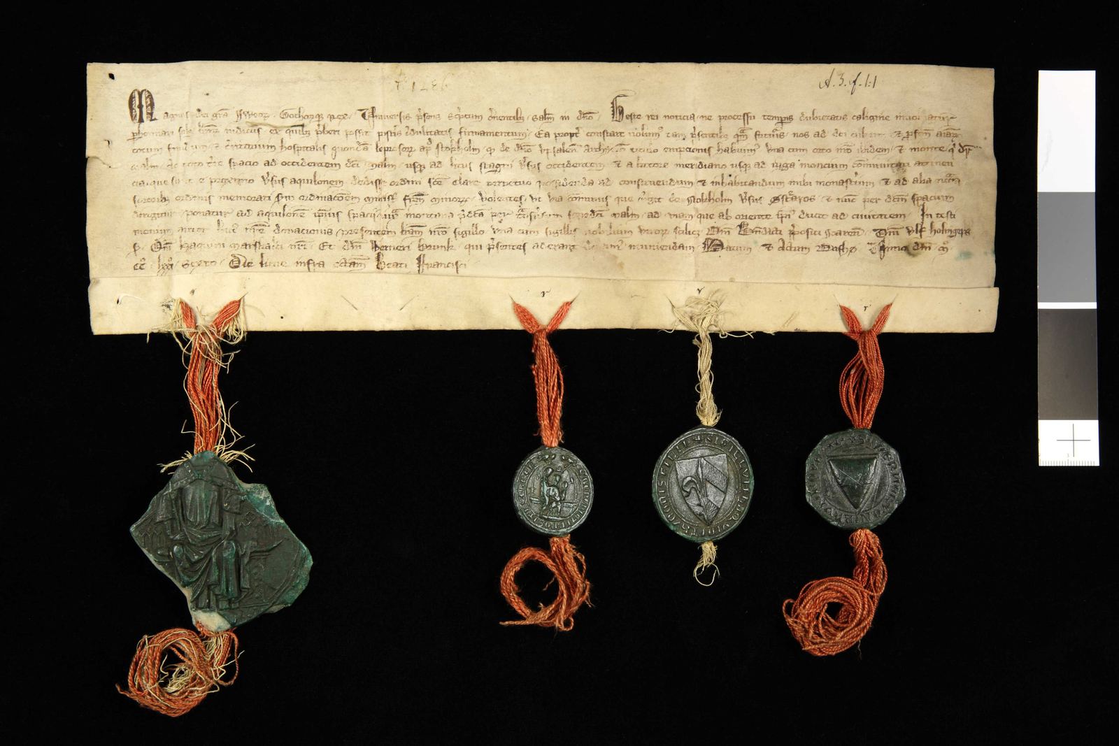 Tidningssida ur Svenskt Diplomatarium, 1286-10-07