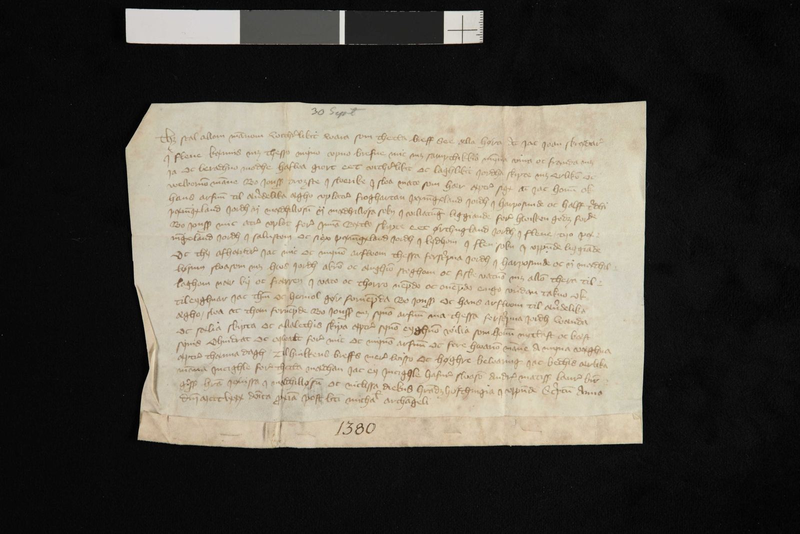 Tidningssida ur Svenskt Diplomatarium, 1380-09-30