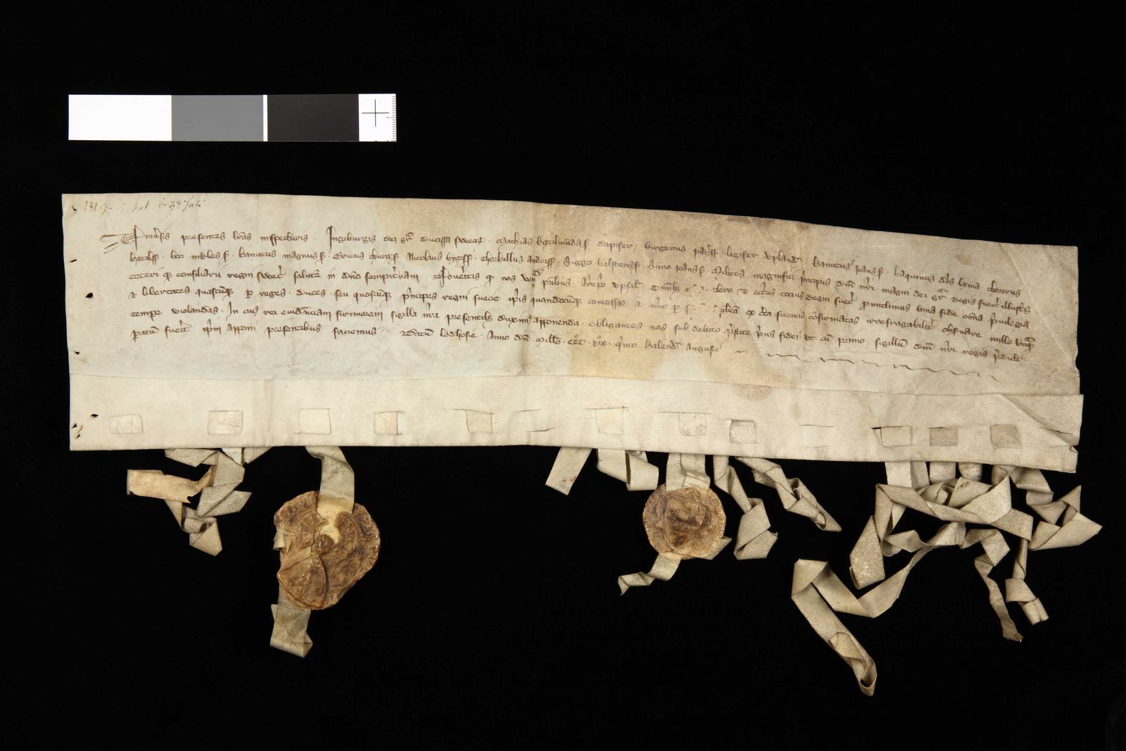 Tidningssida ur Svenskt Diplomatarium, 1319-07-28