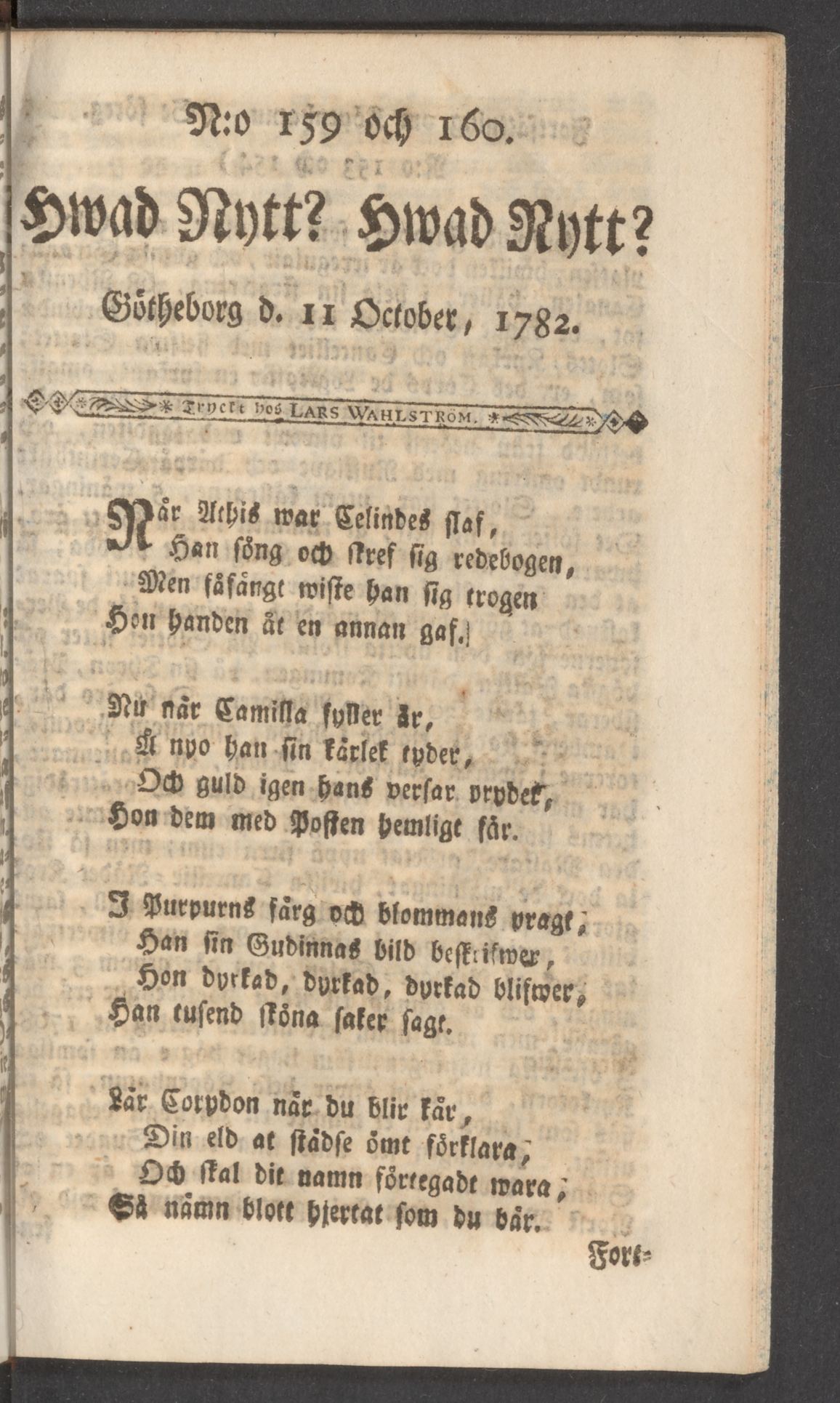 Tidningssida ur HWAD NYTT?, 1782-10-11