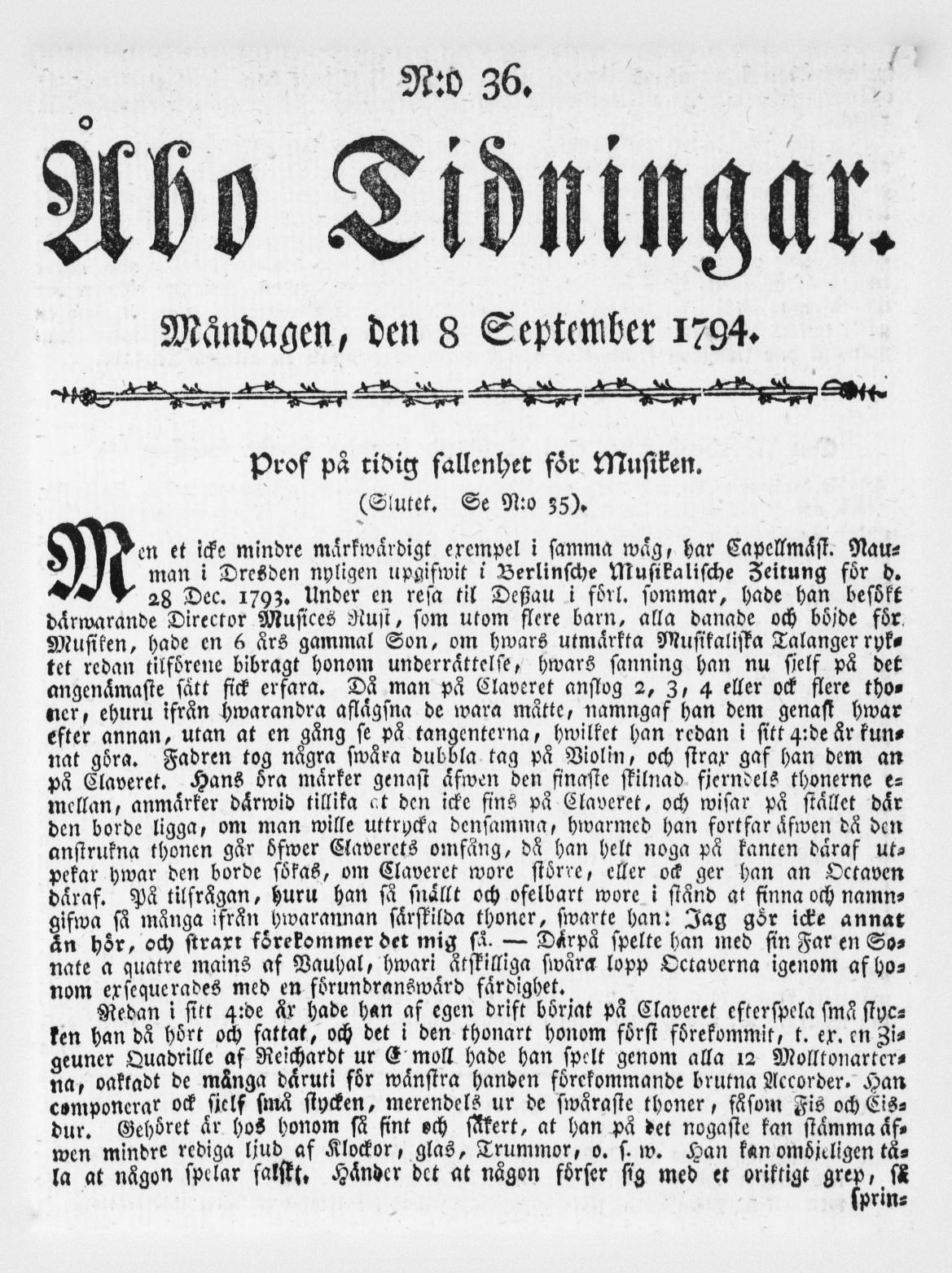 Tidningssida ur ÅBO TIDNINGAR, 1794-09-08