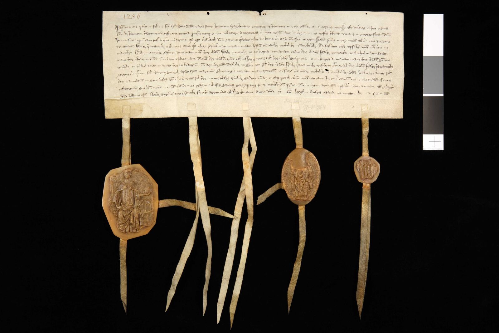 Tidningssida ur Svenskt Diplomatarium, 1286-09-09