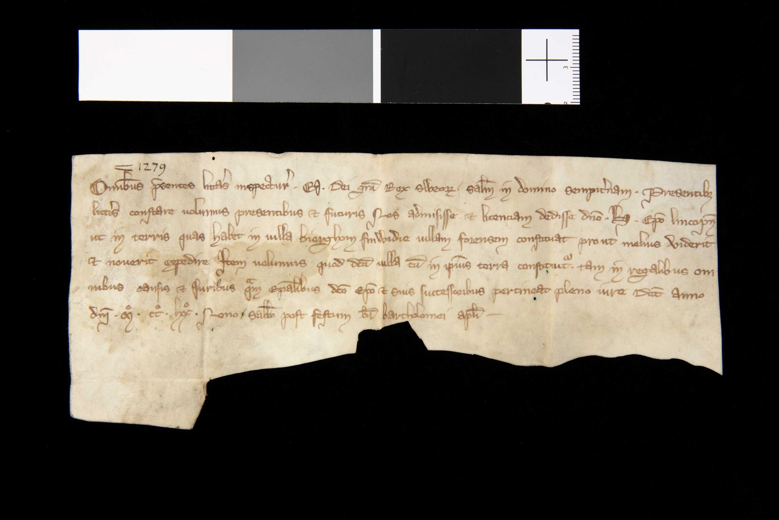 Tidningssida ur Svenskt Diplomatarium, 1279-08-26