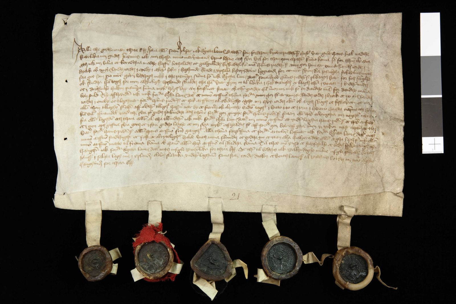 Tidningssida ur Svenskt Diplomatarium, 1441-09-30