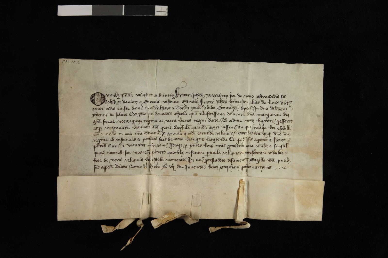 Tidningssida ur Svenskt Diplomatarium, 1397-08-03
