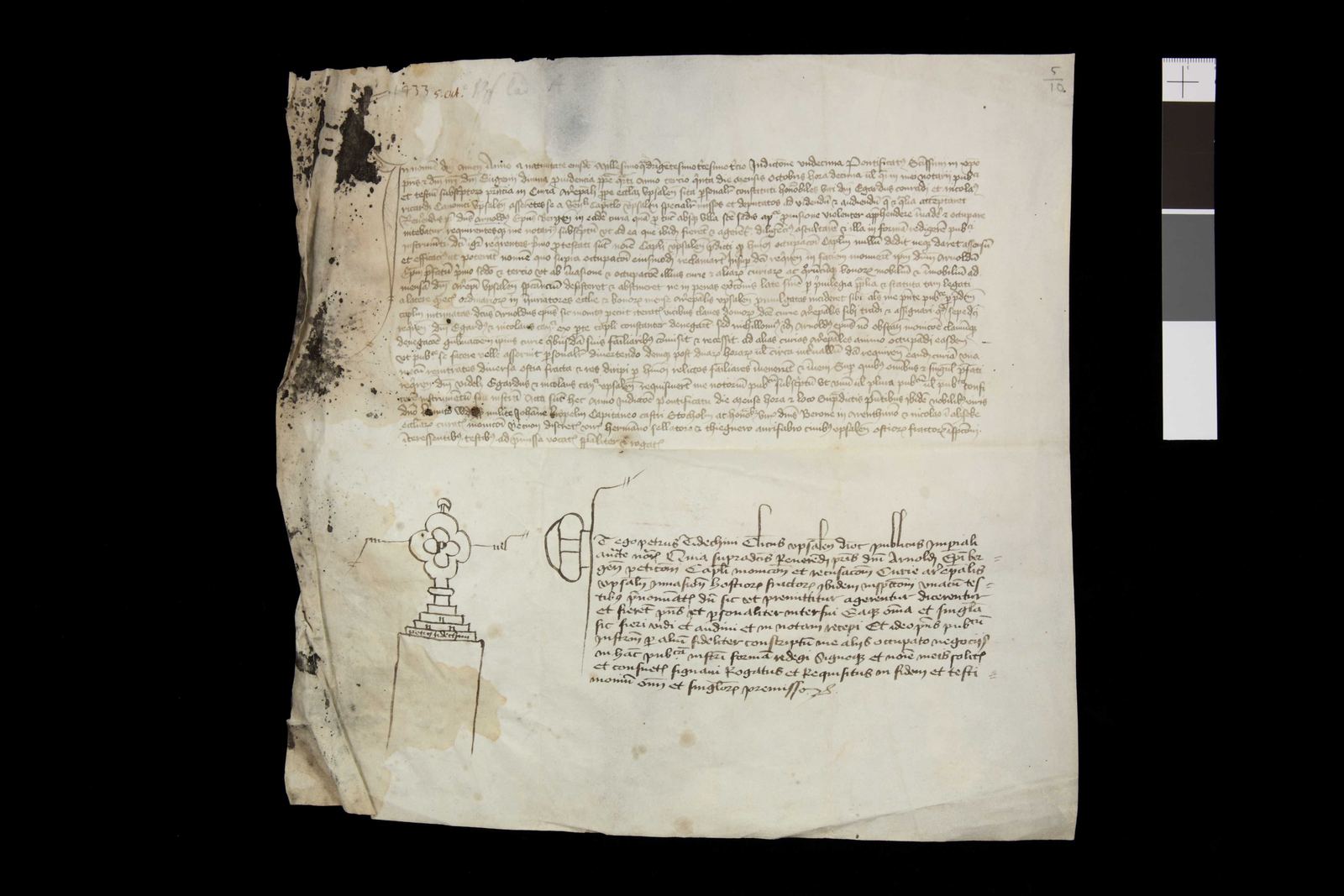 Tidningssida ur Svenskt Diplomatarium, 1433-10-05