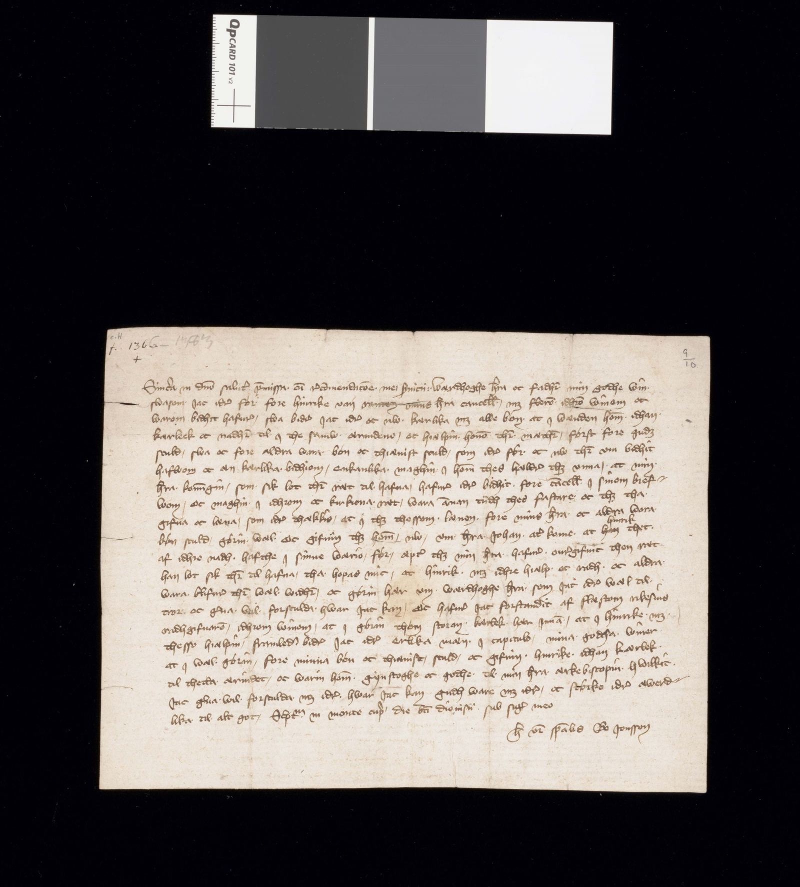 Tidningssida ur Svenskt Diplomatarium, 1381-10-09