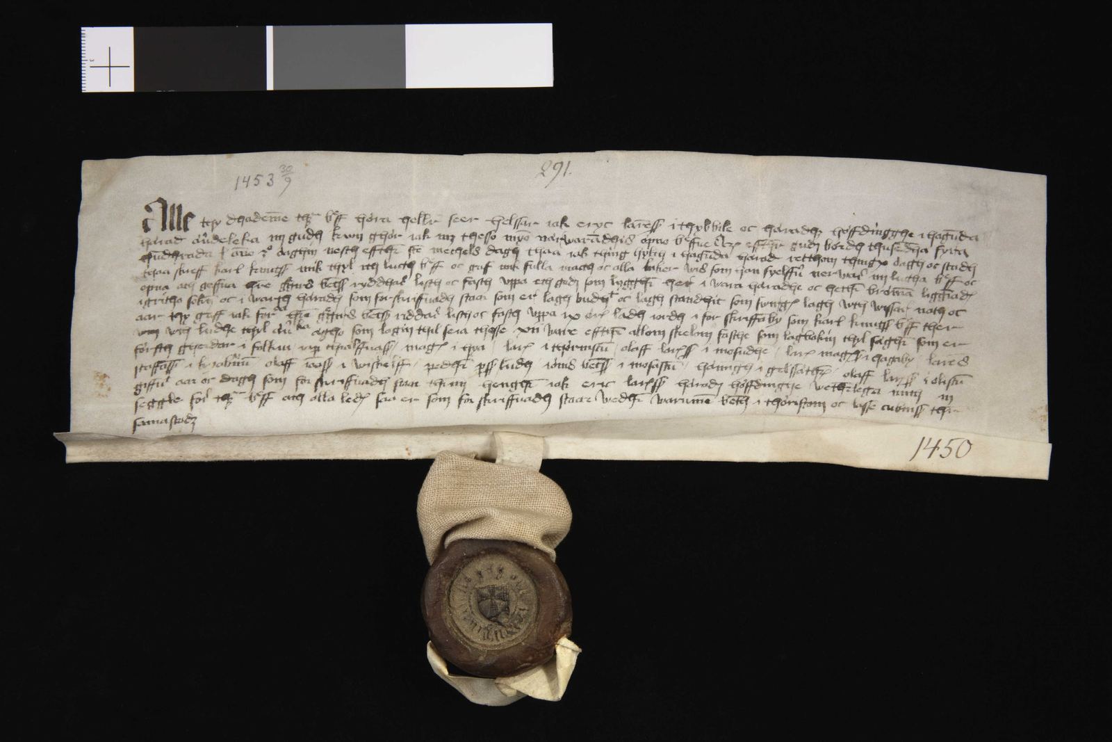 Tidningssida ur Svenskt Diplomatarium, 1453-09-30