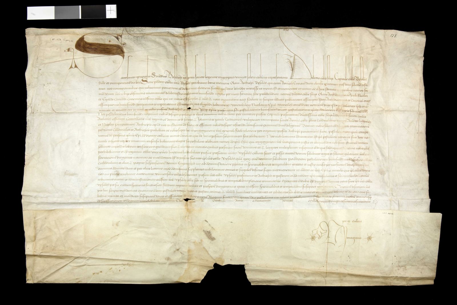 Tidningssida ur Svenskt Diplomatarium, 1438-10-01